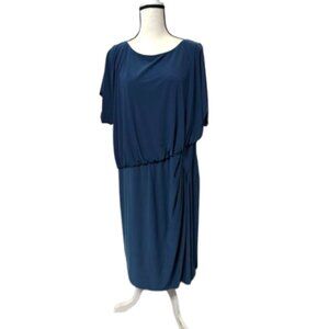 2/$30 NWT Adrianna Papell Woman Blue Stretchy Lined Dress Plus Size 18 #2248